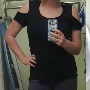 Venus black back cut out cold shoulder. Size L